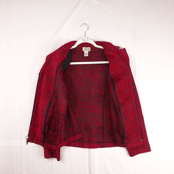 Molly & Max Red & Black Leopard Print Zip-Up Womens Blazer Jacket‎ 1X - Picture 10 of 10